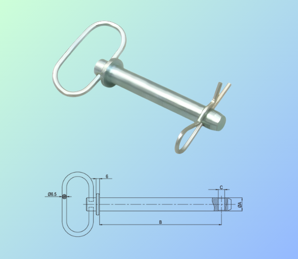 HITCH PIN WITH HAIR PIN (OVAL HANDLE)